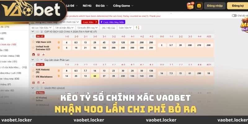 Kèo Tỷ Số Chính Xác VaoBet